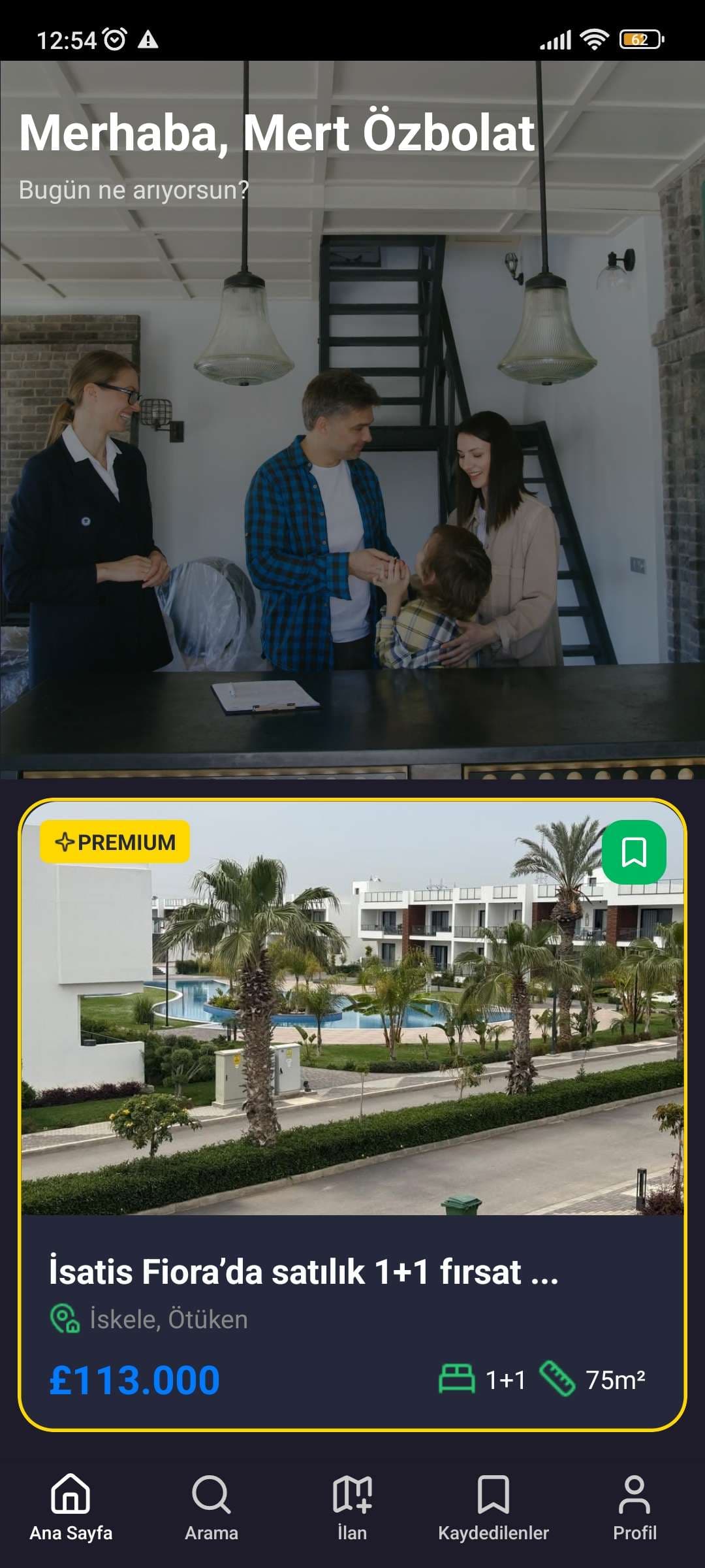 Ada Emlakçım mobil uygulama ekranı